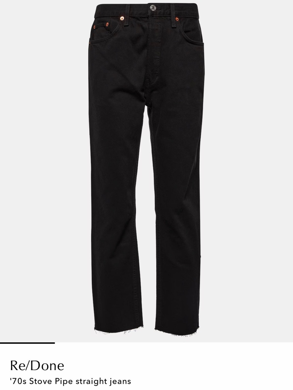 Re/Done Straight-Leg Jeans in Black Wash